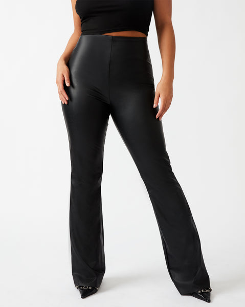 Women's Vegan Leather Flare Pant, Women's Bottoms