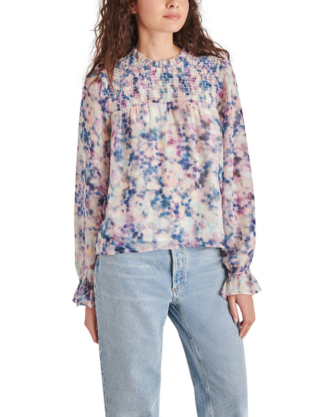 SOLEIL Pink Multi Flowy Long Sleeve Top  Women's Designer Tops – Steve  Madden Canada