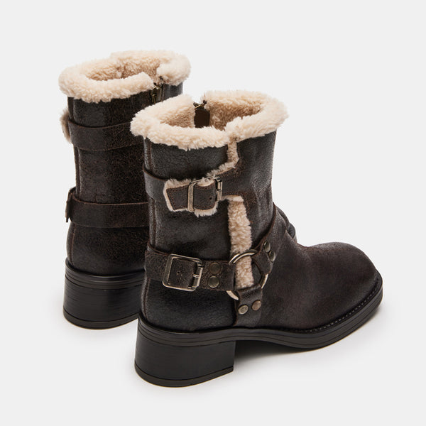 Shearling on sale biker boots