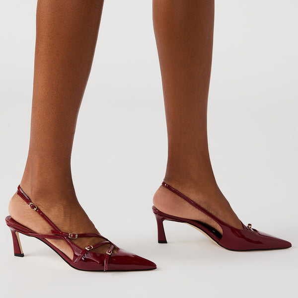 Maroon color heels best sale