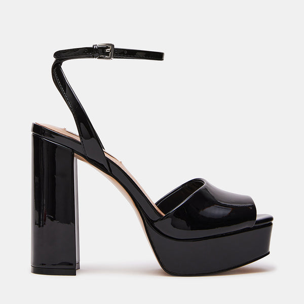 Black patent heels with ankle strap hotsell