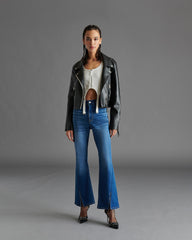 MADDIE Black Faux Leather Crop Moto Jacket  Women's Designer Jackets –  Steve Madden Canada