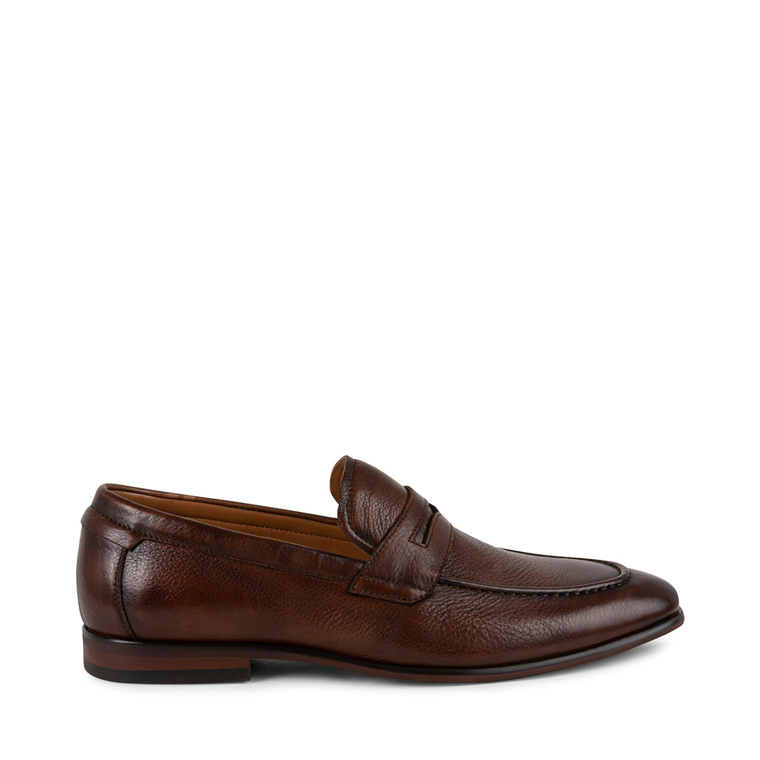 JAYMEZ Brown Leather Slip On Loafers | Men's Designer Dress Shoes ...