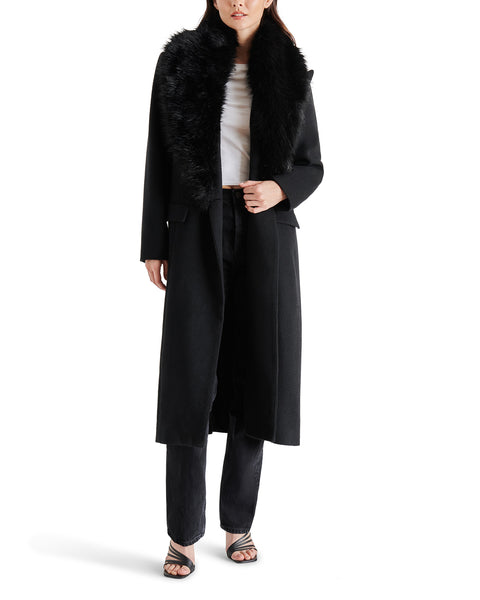 PRINCE Black Coat | Women's Designer Coats – Steve Madden Canada
