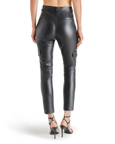 MARIA Black Faux Leather Joggers  Women's Designer Pants – Steve Madden  Canada