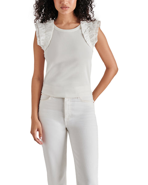 ADELA TOP WHITE - Clothing - Steve Madden Canada