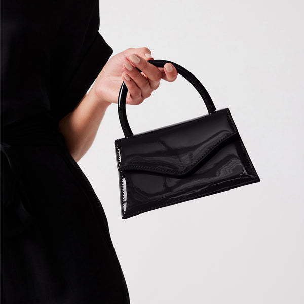 BAMINIA BLACK PATENT - Handbags - Steve Madden Canada