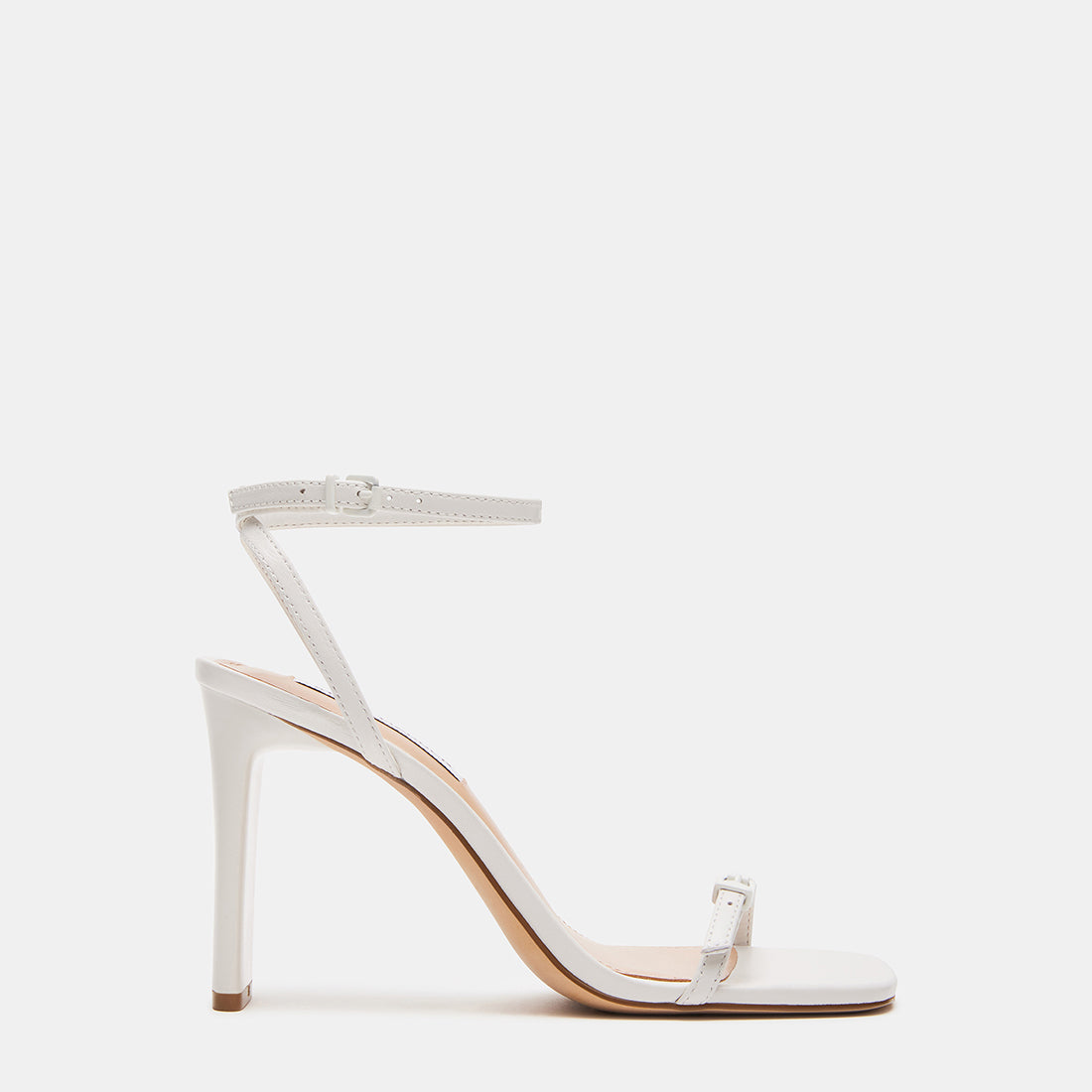 AILENE White Leather Strappy Stiletto Heels | Women's Designer Heels ...
