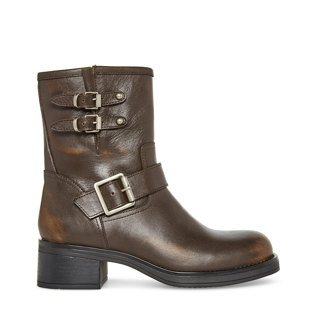 Brown leather outlet heeled boots