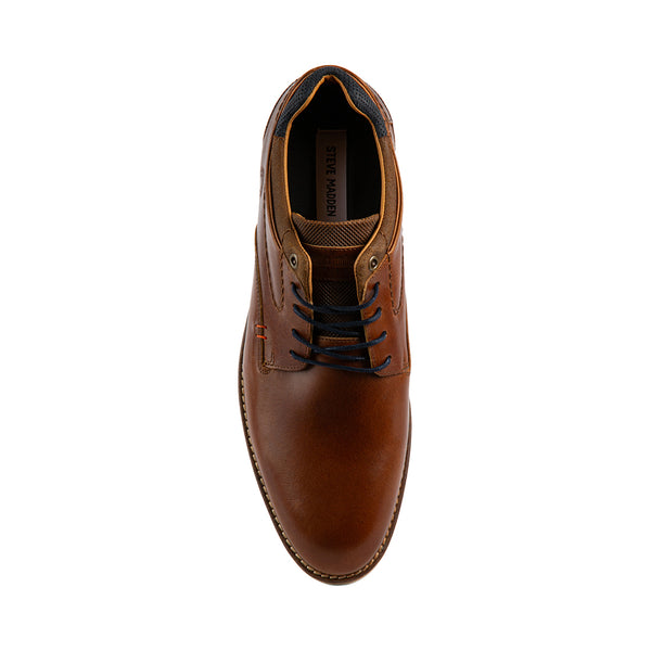 BENICIO Cognac Leather Casual Shoes | Men's Designer Shoes – Steve ...