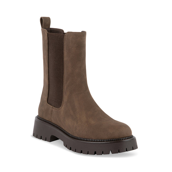 BRAMA Brown Chelsea Booties | Women's Designer Boots – Steve Madden Canada