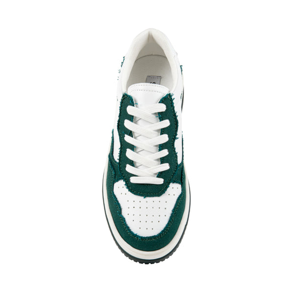 BRYNLEE White & Green Low Top Sneakers | Women's Designer Sneakers ...