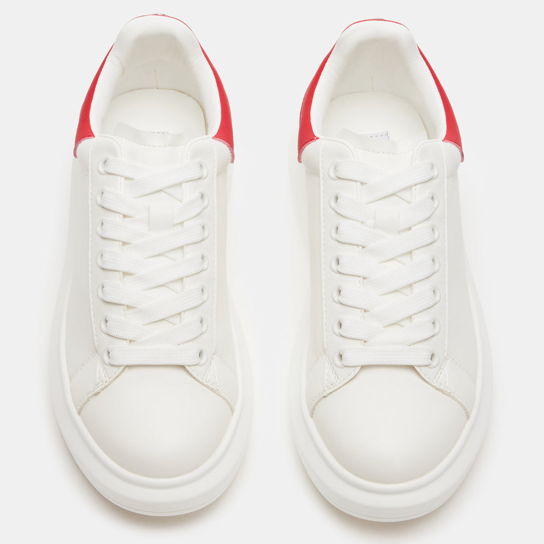 GASP White/Red Lace-Up Sneakers | Women's Designer Sneakers – Steve ...