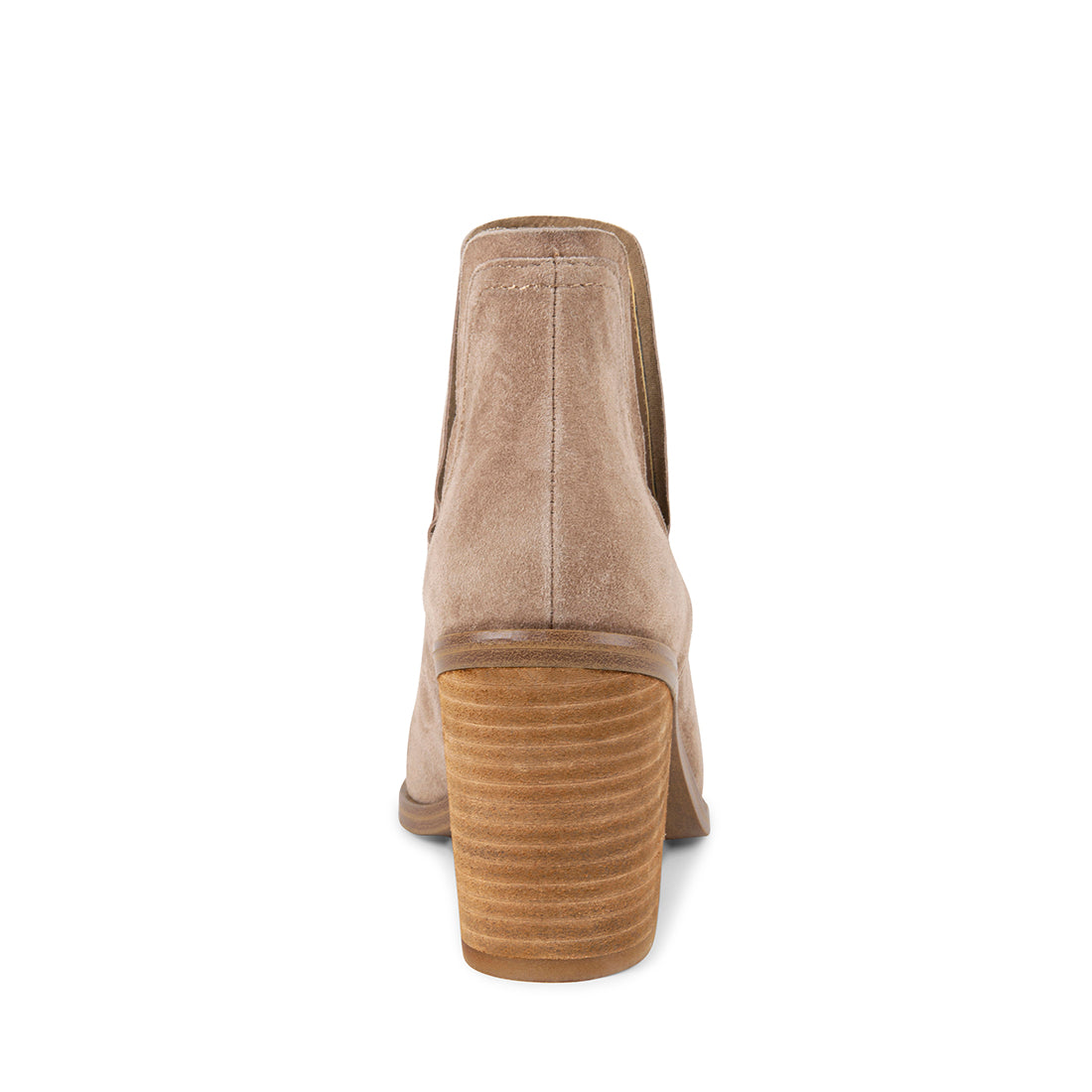 HAVANNAH Taupe Suede Block Heel Ankle Booties | Women's Designer ...