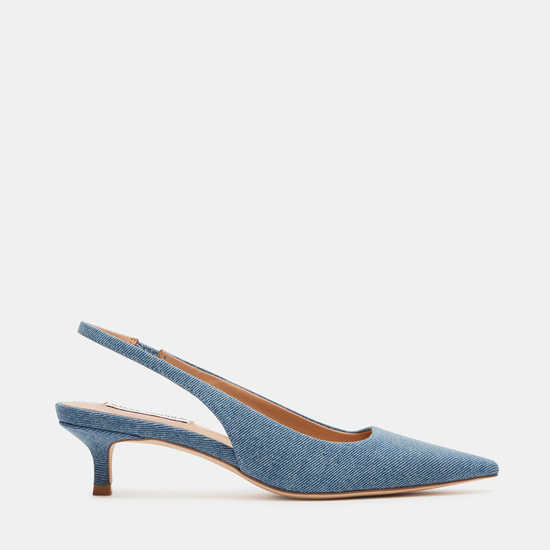 KARI Denim Slingback Kitten Heel | Women's Designer Shoes – Steve ...