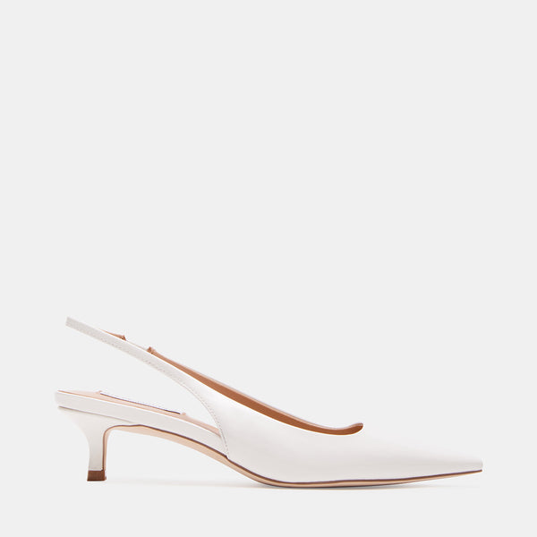 KARI White Patent Slingback Kitten Heels | Women's Designer Shoes ...