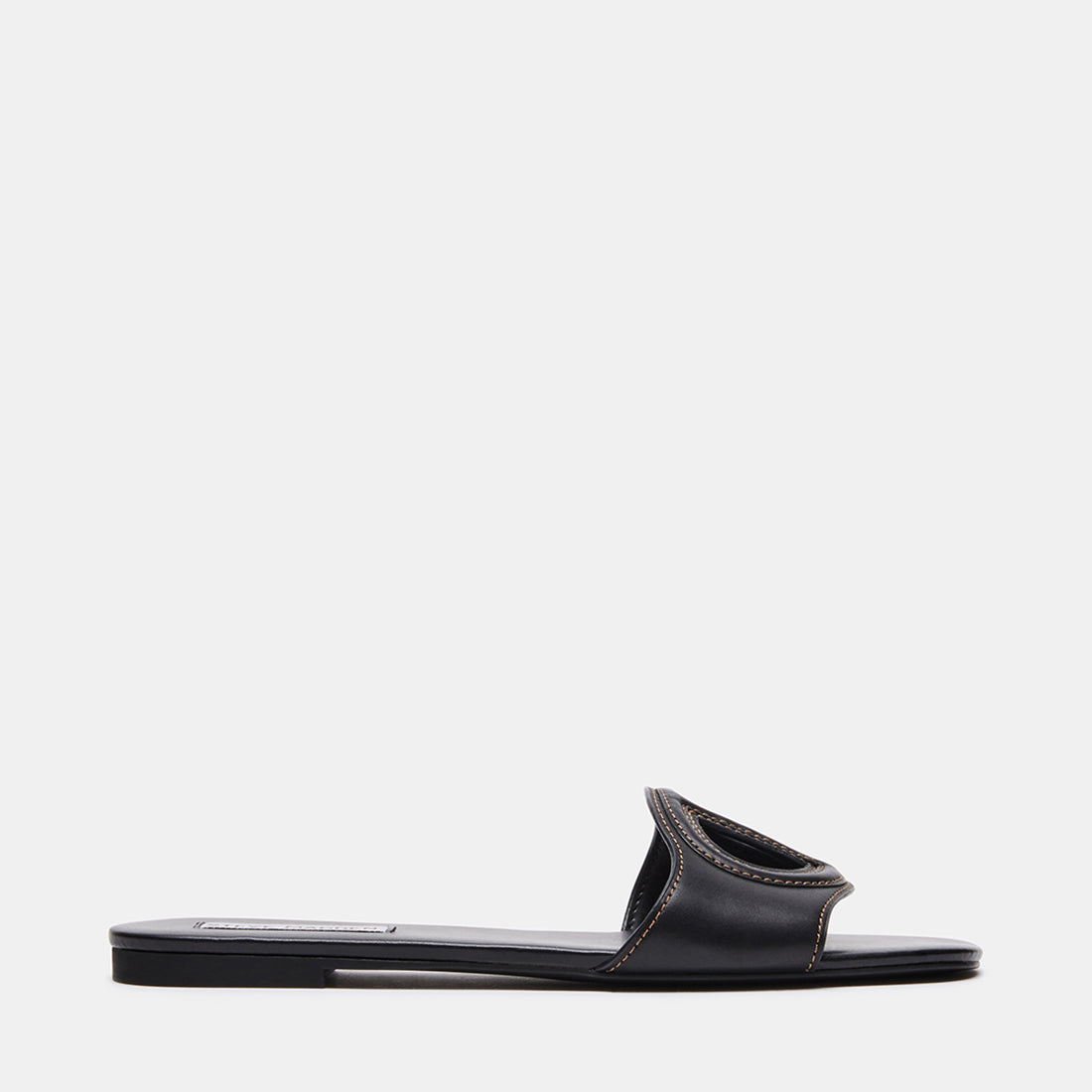 KYLAH Black Leather Flat Slide Sandals | Women's Designer Shoes – Steve ...
