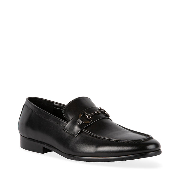 LEDGER Black Leather Loafers | Men's Designer Dress Shoes – Steve ...