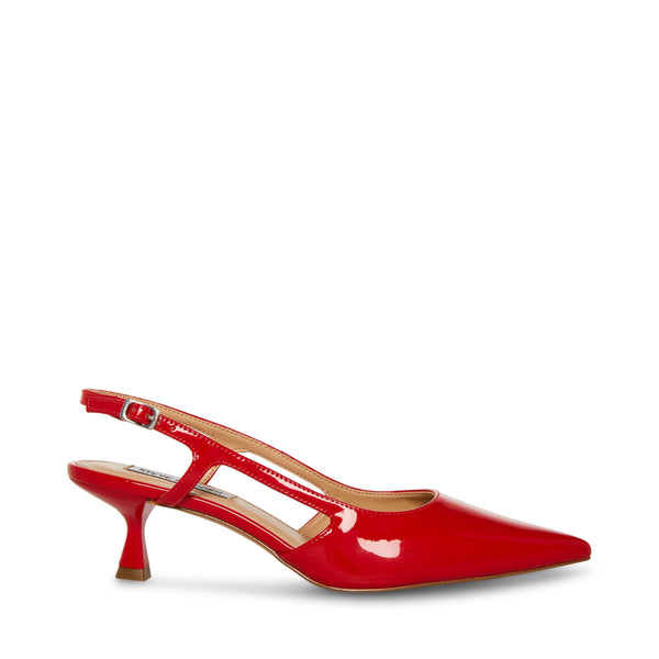LEGACI Red Patent Slingback Kitten Heel Pumps | Women's Designer Heels ...
