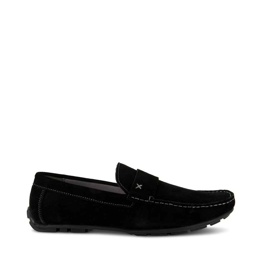 MORIAH Black Suede Slip On Loafers | Men's Designer Casual Shoes ...