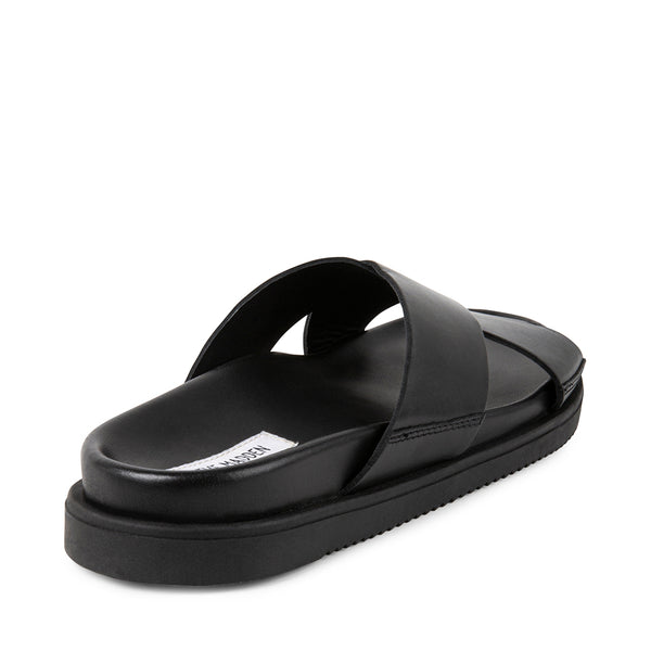 RICARDO Black Leather Men's Sandals | Men's Designer Sandals – Steve ...
