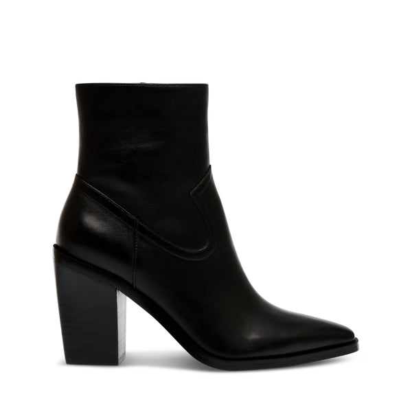 ELENE Black Leather Block Heel Ankle Booties | Women's Designer Boots ...