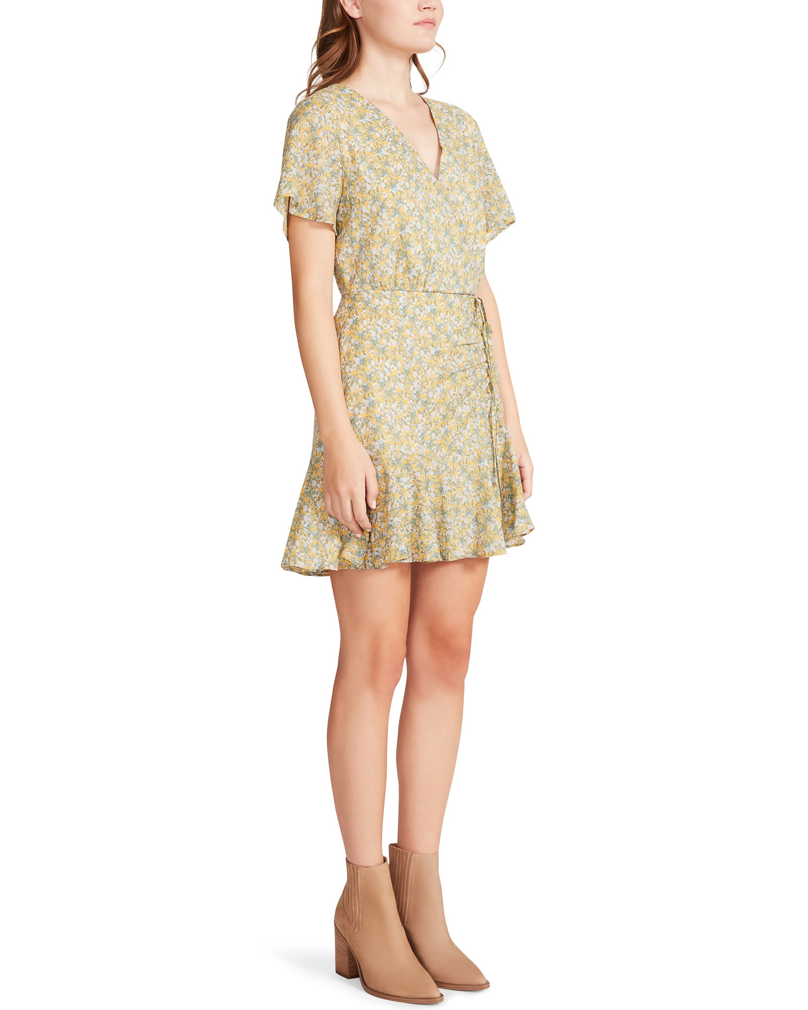 BIG FLIRT ENERGY Yellow Multi Floral Mini Dress | Women's Designer ...