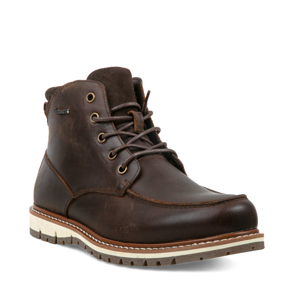 TODDE Brown Leather Men's Boots | Men's Designer Boots – Steve Madden ...