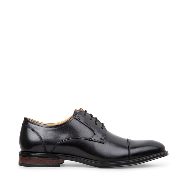 DAVION Black Leather Men's Dress Shoes | Men's Designer Dress Shoes ...