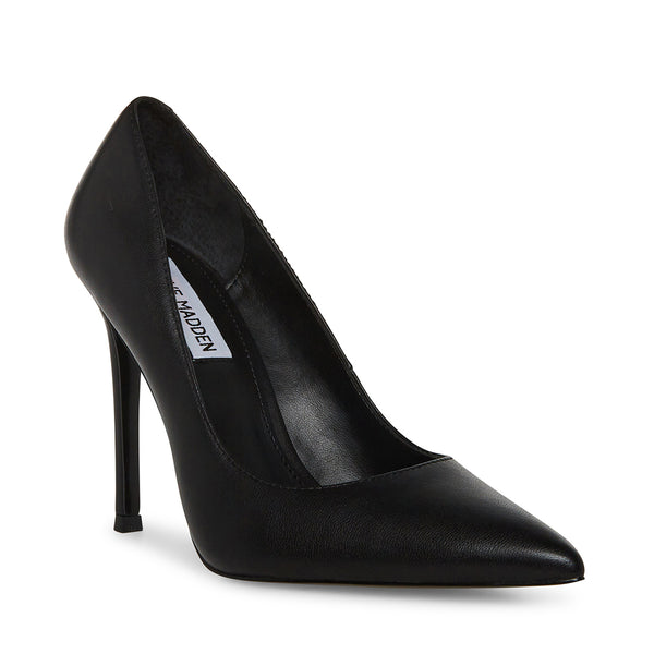 EVELYN Black Leather Women's High Heels | Women's Designer Heels ...