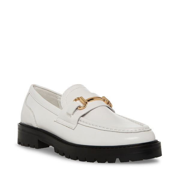 MISTOR White Leather Women's Loafers | Women's Designer Loafers – Steve ...