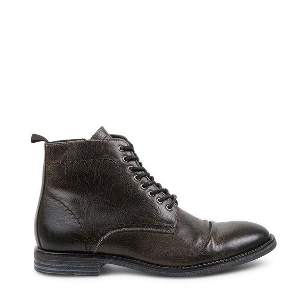 URBANNN Grey Leather Men's Boots | Men's Designer Boots – Steve Madden ...
